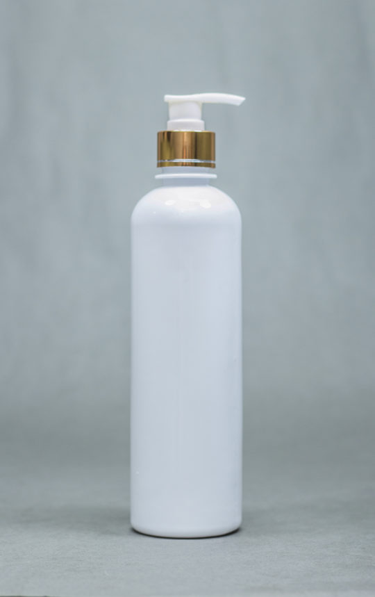 250ml Opaque Plastic Bottle With Metallic Pump Cap