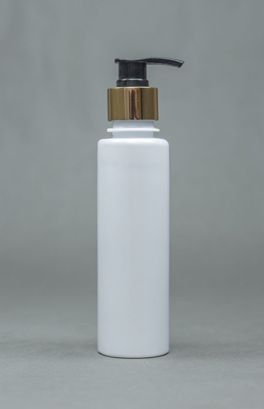 200ml Opaque Plastic Bottle EDGY With Metallic Pump Cap