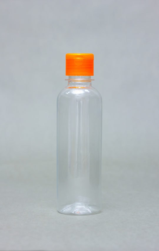 250ml transparent Plastic Bottle BV with flip Cap