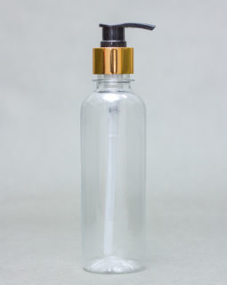 250ml transparent Plastic Bottle BV with Metallic Pump Cap