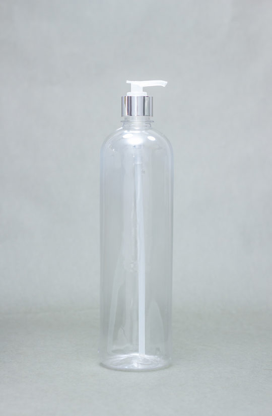 1L transparent Plastic Bottle JASMIN with Metallic Pump Cap