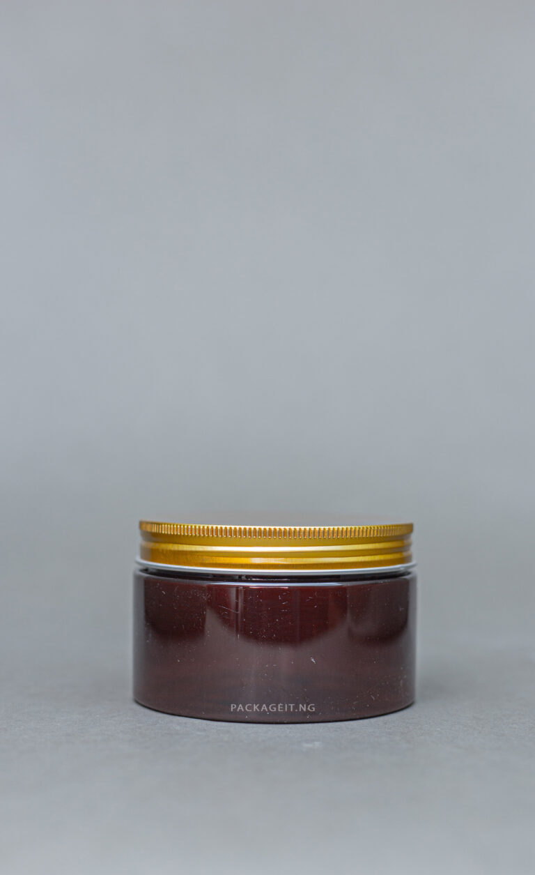 250 ml Amber Jar With Gold Lid For Skincare Packaging