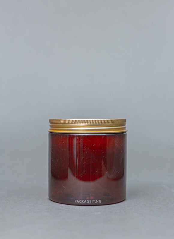 300 ml Premium Amber Jar With Gold Lid For Skincare