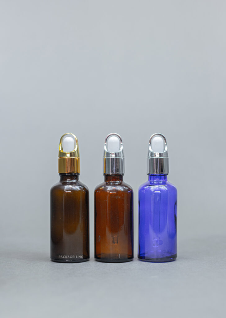 50 ML GLASS DROPPER BOTTLE IN DIFFERENTCOLORS